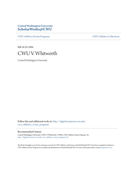 CWU V. Whitworth Central Washington University