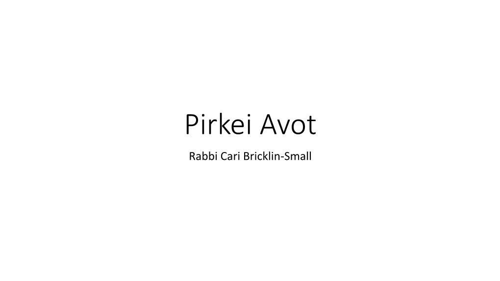 Pirkei Avot Rabbi Cari Bricklin-Small