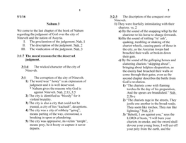 5/1/16 Nahum 3 We Come to the Last Chapter of the Book of Nahum Regarding the Judgment of God Over the City of Nineveh and the N