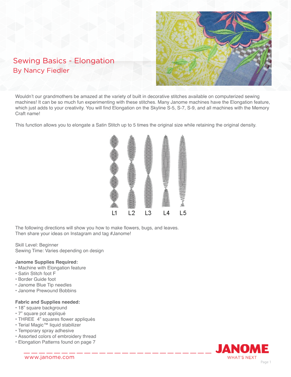 Sewing Basics - Elongation by Nancy Fiedler