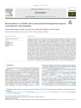 Biostimulation Is a Valuable Tool to Assess Pesticide Biodegradation Capacity of Groundwater Microorganisms