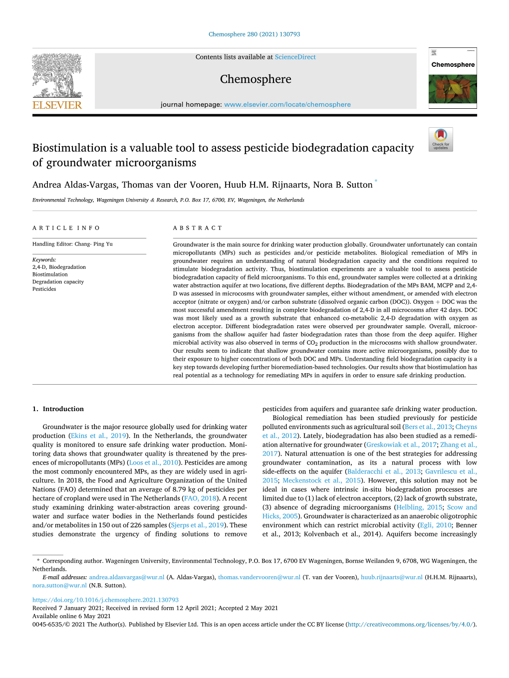 Biostimulation Is a Valuable Tool to Assess Pesticide Biodegradation ...