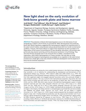 New Light Shed on the Early Evolution of Limb-Bone Growth Plate and Bone Marrow