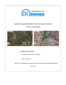 Spatial and Temporal Dynamics of Urban Green Spaces in Rwanda