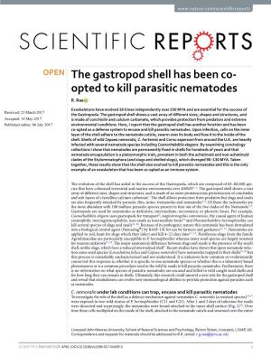 The Gastropod Shell Has Been Co-Opted to Kill Parasitic Nematodes