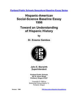 Toward an Understanding of Hispanic History