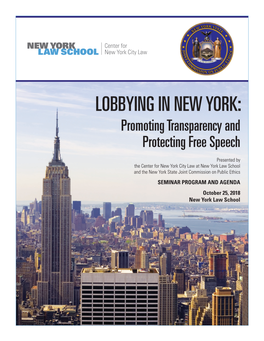 LOBBYING in NEW YORK: Promoting Transparency and Protecting Free Speech