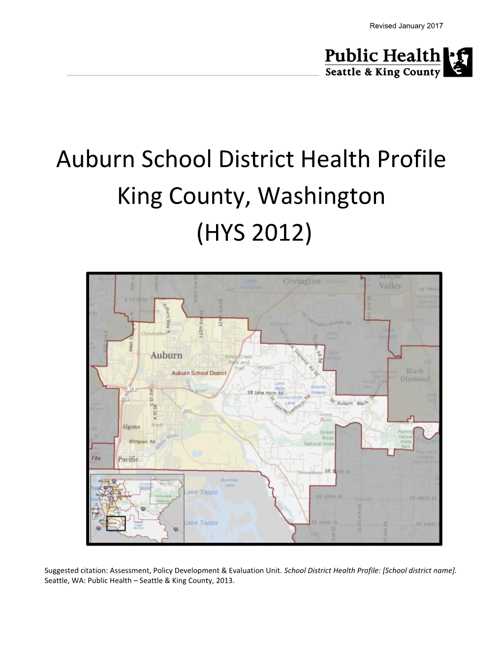 Auburn School District Health Profile King County, Washington (HYS 2012)
