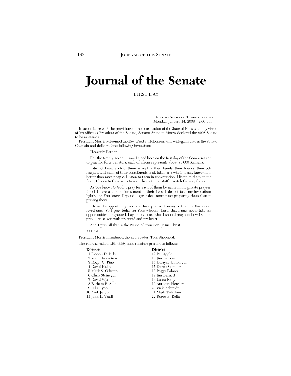 Journal of the Senate