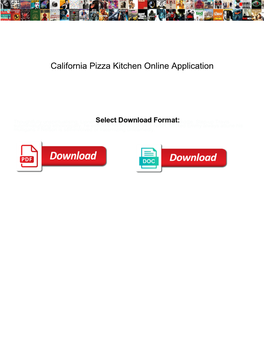 California Pizza Kitchen Online Application