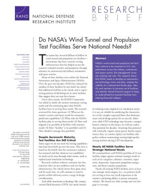 Do NASA's Wind Tunnel and Propulsion Test Facilities Serve