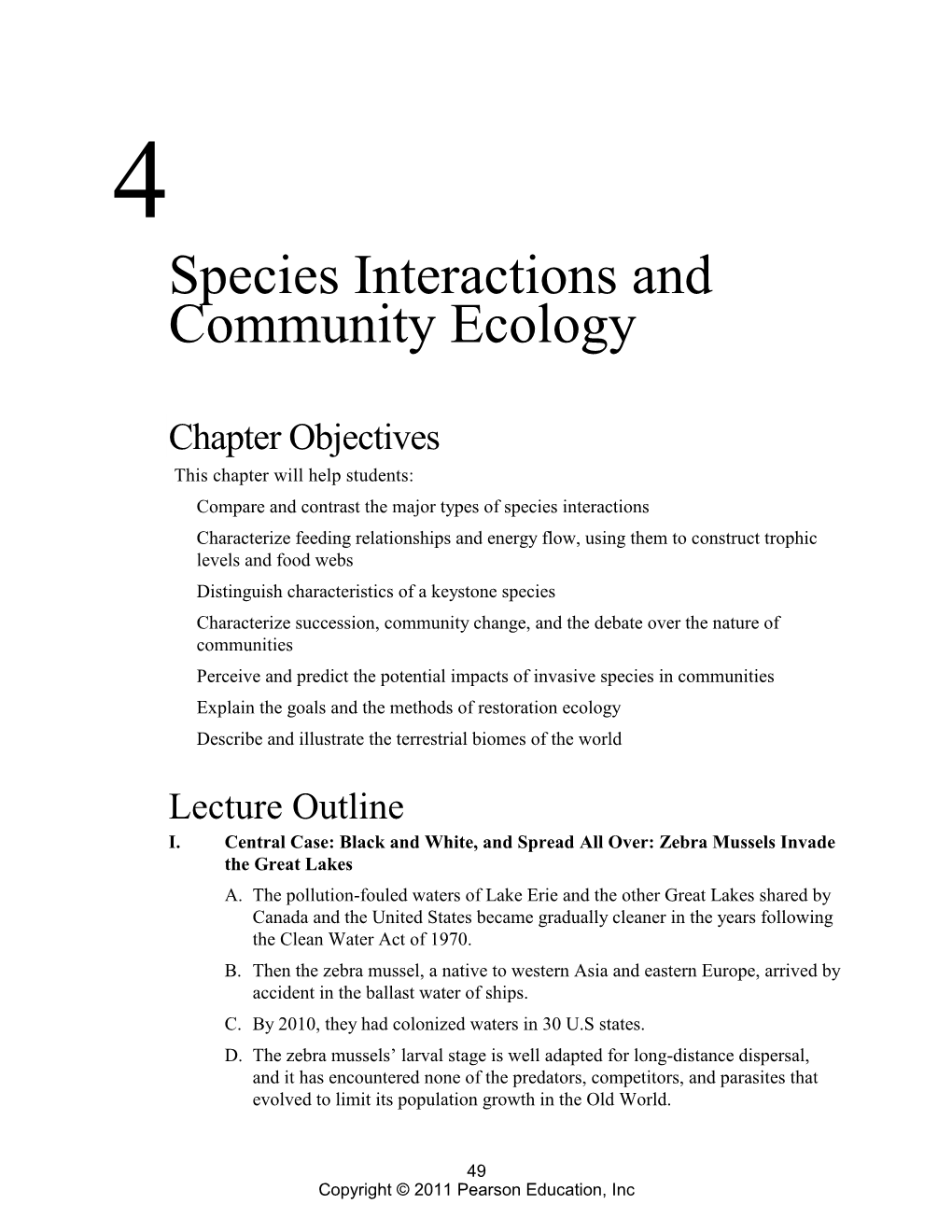 Species Interactions and Community Ecology