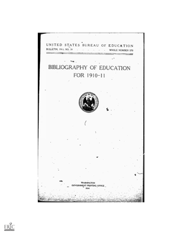 Bibliography of Education for 1910-11