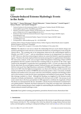 Climate-Induced Extreme Hydrologic Events in the Arctic