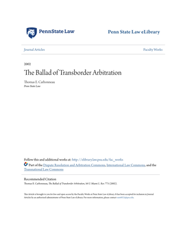 The Ballad of Transborder Arbitration, 56 U