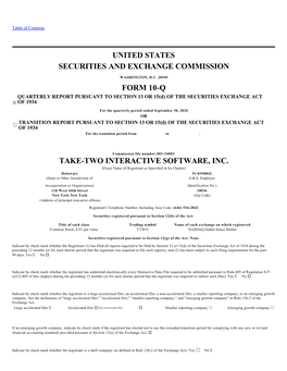 TAKE TWO INTERACTIVE SOFTWARE INC | Form 10-Q | 11/6