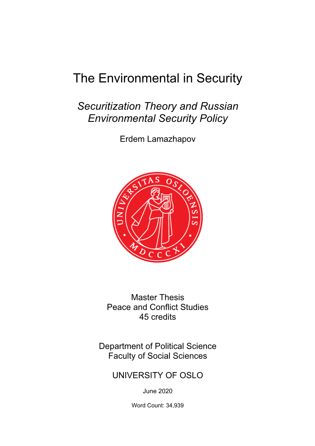 The Environmental in Security