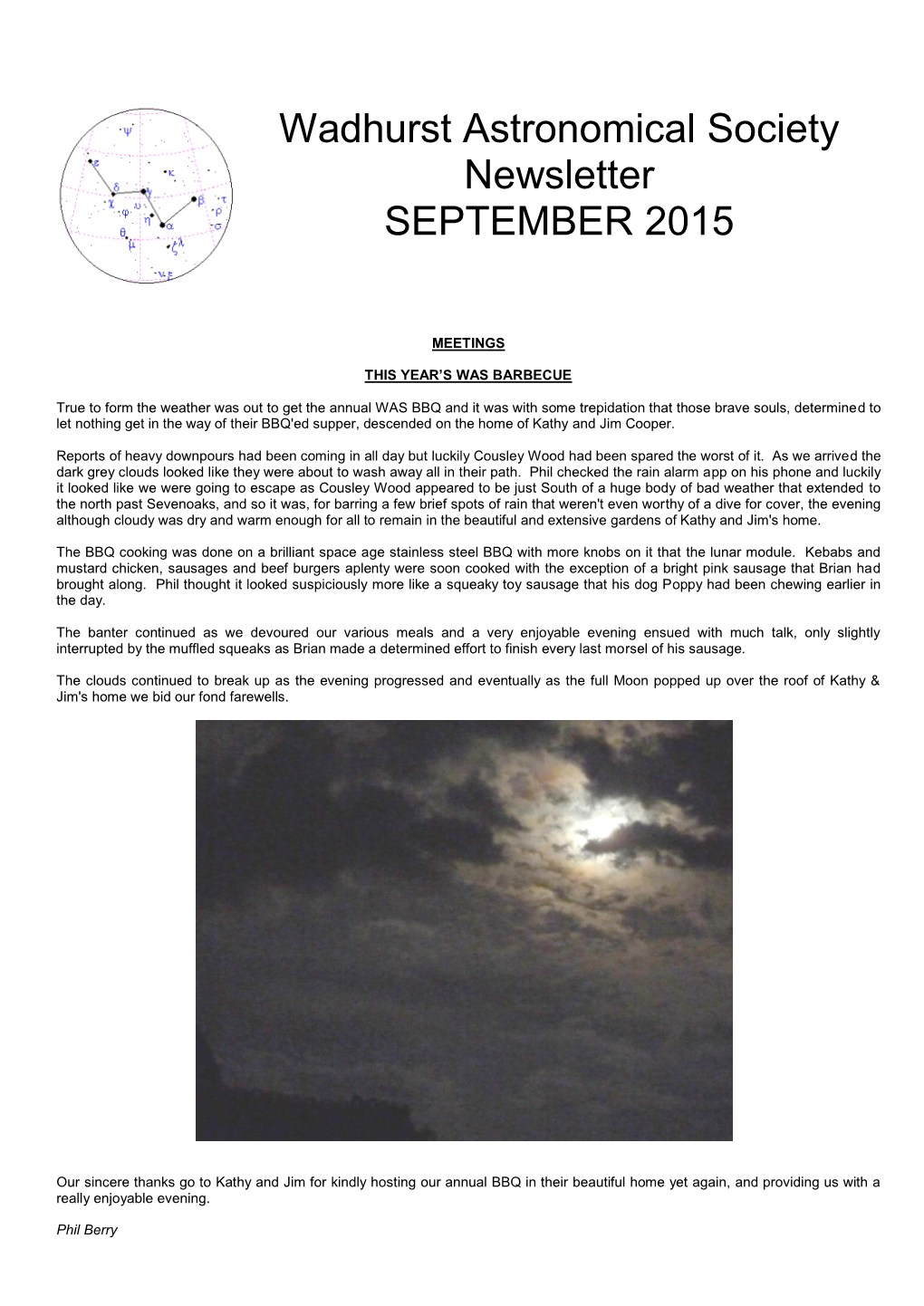 Wadhurst Astronomical Society Newsletter SEPTEMBER 2015