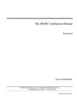 The SPARC Architecture Manual Version 8