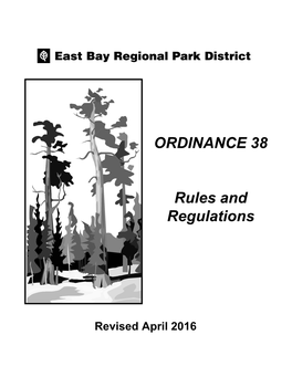 ORDINANCE 38 Rules and Regulations