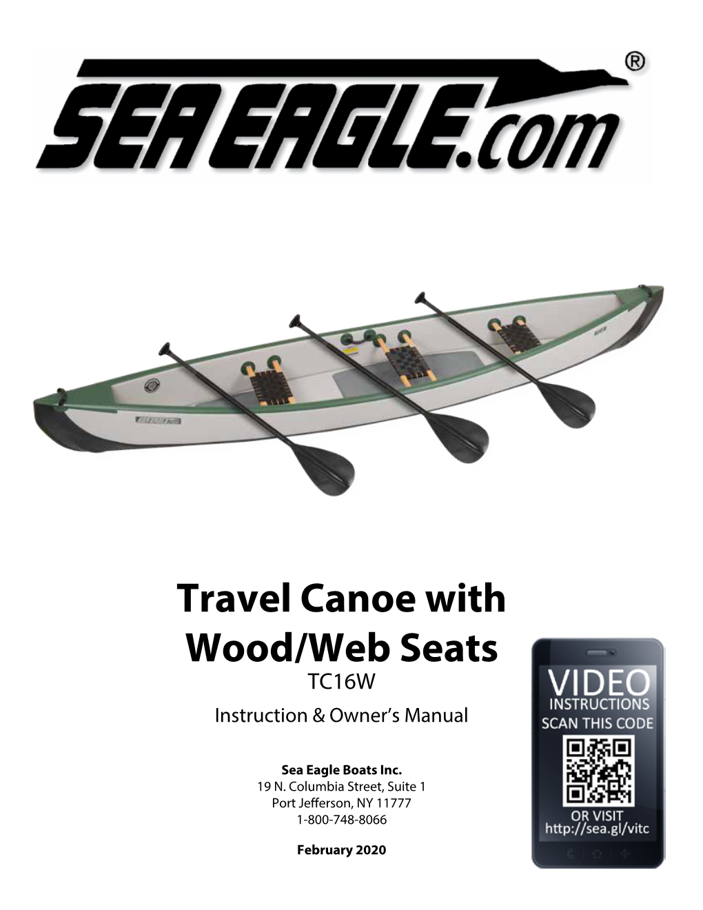 Travel Canoe with Wood/Web Seats TC16W Instruction & Owner’S Manual