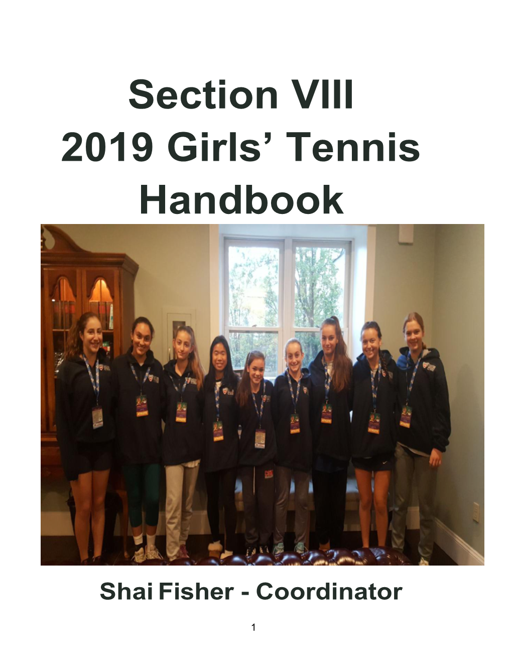 Section VIII 2019 Girls' Tennis Handbook