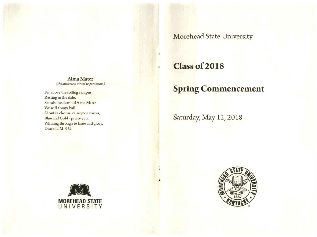 2018 Commencement Program