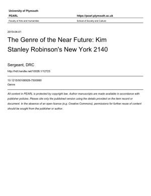 The Genre of the Near Future: Kim Stanley Robinson's New York 2140