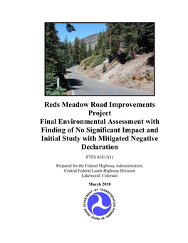 Reds Meadow Road Improvements Project Final Environmental