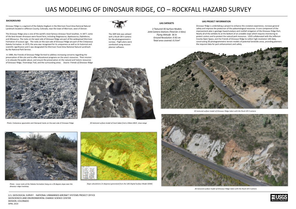 Uas Modeling of Dinosaur Ridge, Co – Rockfall Hazard Survey