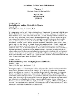 Theatre I Moderator: James Al-Shamma, Ph.D