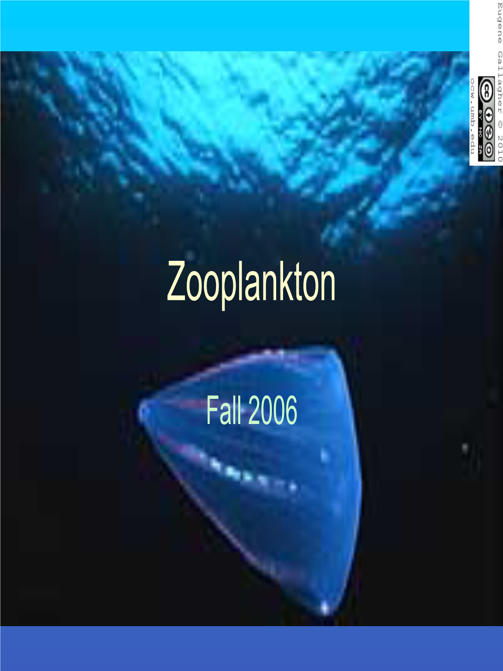 Introduction to Zooplankton Ecology