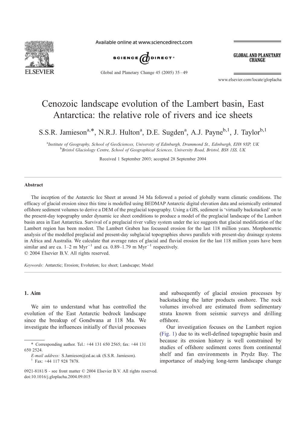 Cenozoic Landscape Evolution of the Lambert Basin, East Antarctica: the Relative Role of Rivers and Ice Sheets