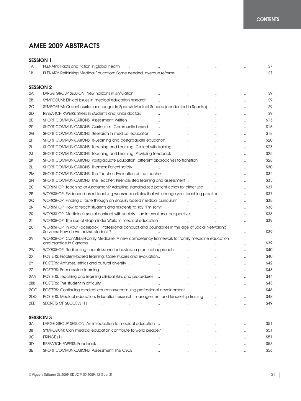 Amee 2009 Abstracts