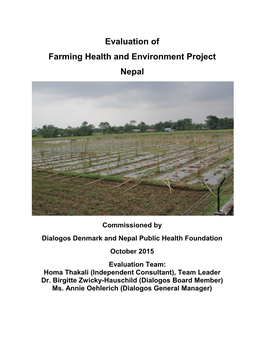 Evaluation of Farming Health and Environment Project Nepal