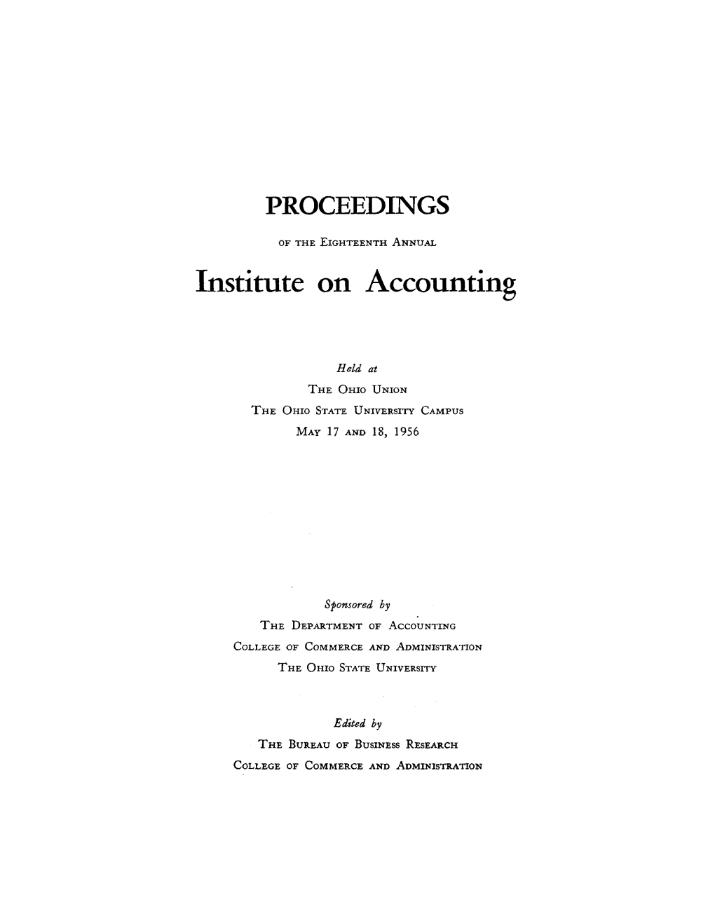 Institute on Accounting