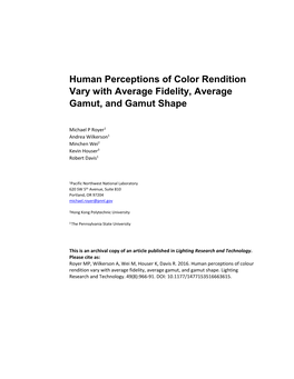 Human Perceptions of Color Rendition Vary with Average Fidelity, Average Gamut, and Gamut Shape