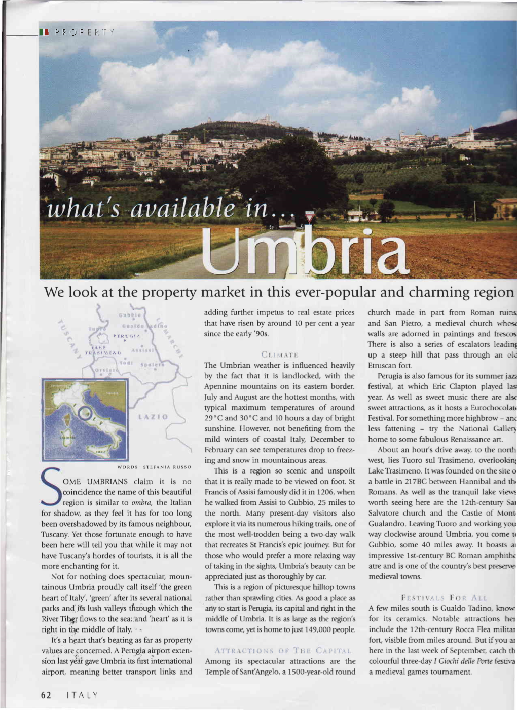 Italy Magazine Issue 56: What's Available in Umbria