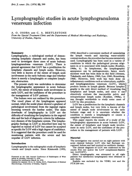 Lymphographic Studies in Acute Lymphogranuloma Venereum Infection