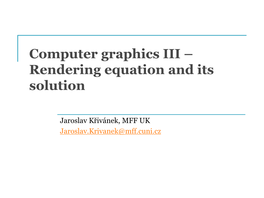 Rendering Equation and Its Solution