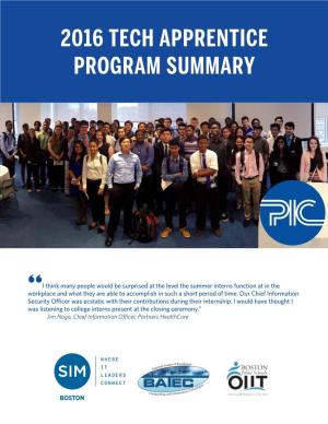 2016 Tech Apprentice Program Summary