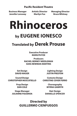 Rhinoceros by EUGENE IONESCO