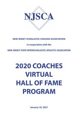 2020 Coaches Virtual Hall of Fame Program