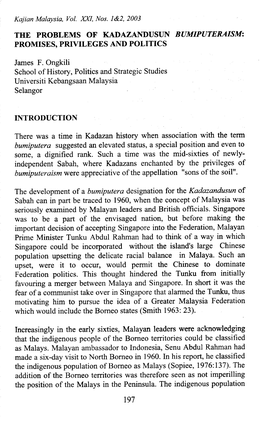 The Problems of Kadazai\Dustmi Bumiputeraismi Promises