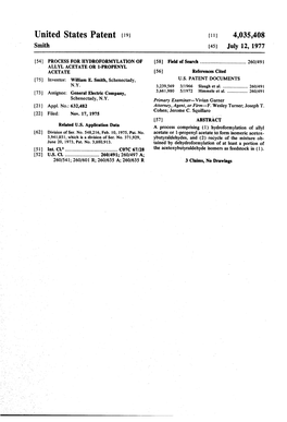 United States Patent (19) (11 4,035,408 Smith (45) July 12, 1977