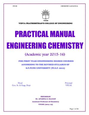 Practical Manual Engineering Chemistry