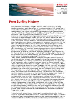 Peru Surfing History