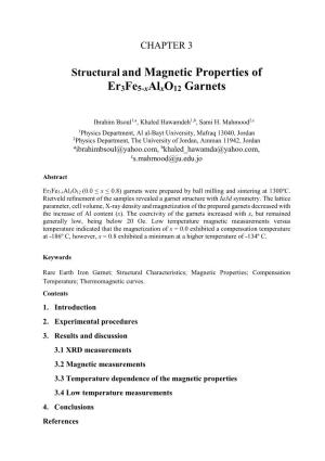 Structuraland Magnetic Properties of Er3fe5-Xalxo12 Garnets