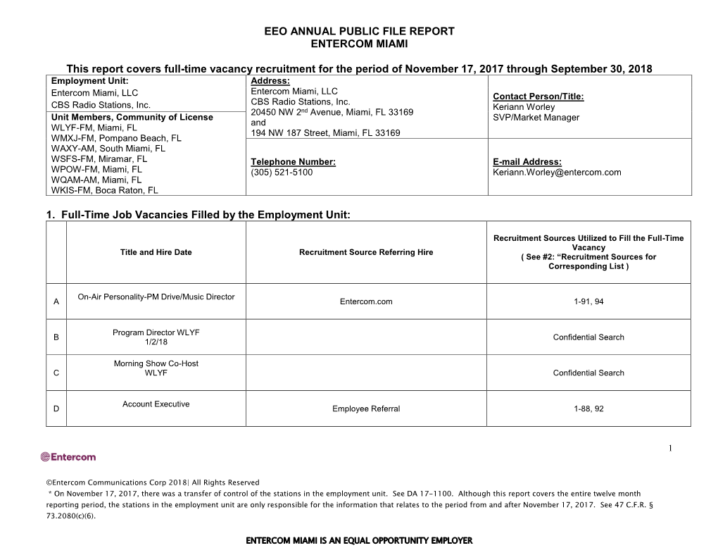 Eeo Public File Report