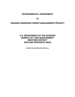 Wagner Anderson Forest Management Project